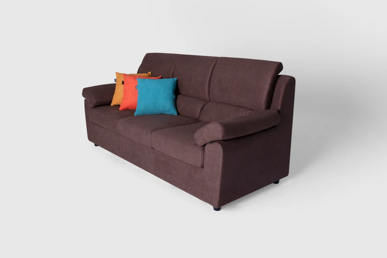 Divano Timex tre posti Sofllex colore brown